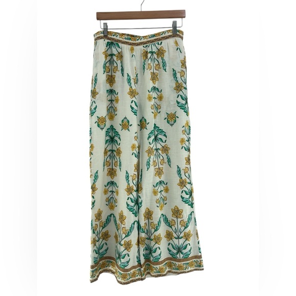 Draper James Floral Pants Wide Leg Rayon/Line Size Medium - Picture 1 of 7